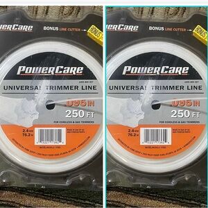Lot of 2 PowerCare Universal String Trimmer Replacement Line .095” 250’ NEW